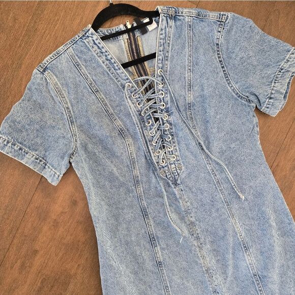 H&M Denim Lace dress Size M - Picture 4 of 9